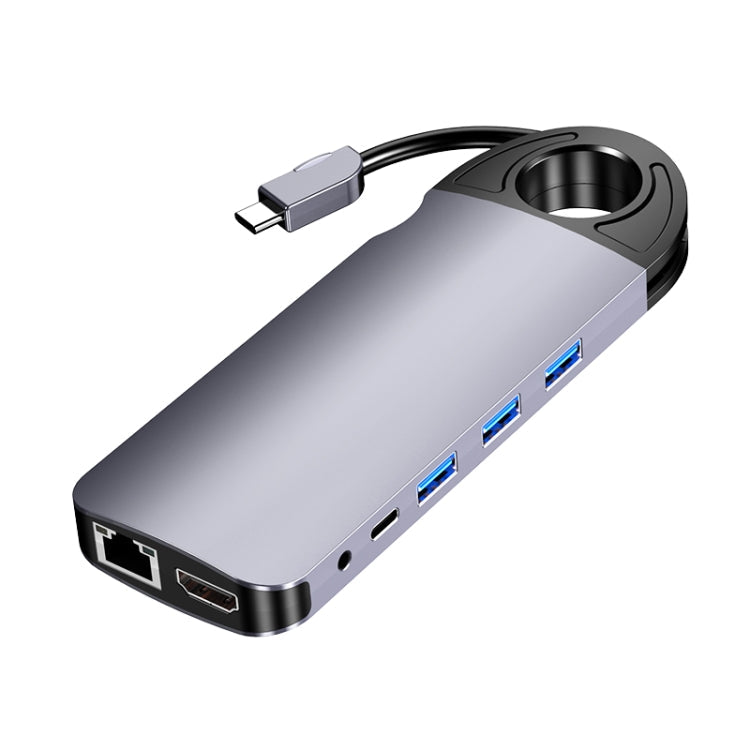 HW-TC28 10 In 1 USB 3.0 x3 + HDMI + VGA + SD + TF + PD + Ethernet Port + 3.5mm Port Multi-function Type-C / USB-C HUB Docking Station My Store