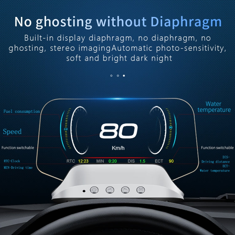 C3 OBD2 + GPS Mode Car Head-up Display HUD Overspeed / Speed / Water Temperature Too High / Voltage Too Low / Engine Failure Alarm / Fatigue Driving Reminder / Navigation Function