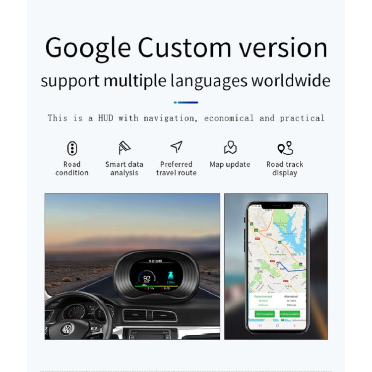 P20 OBD2 + GPS Mode Car Head-up Display HUD Overspeed / Speed / Water Temperature Alarm
