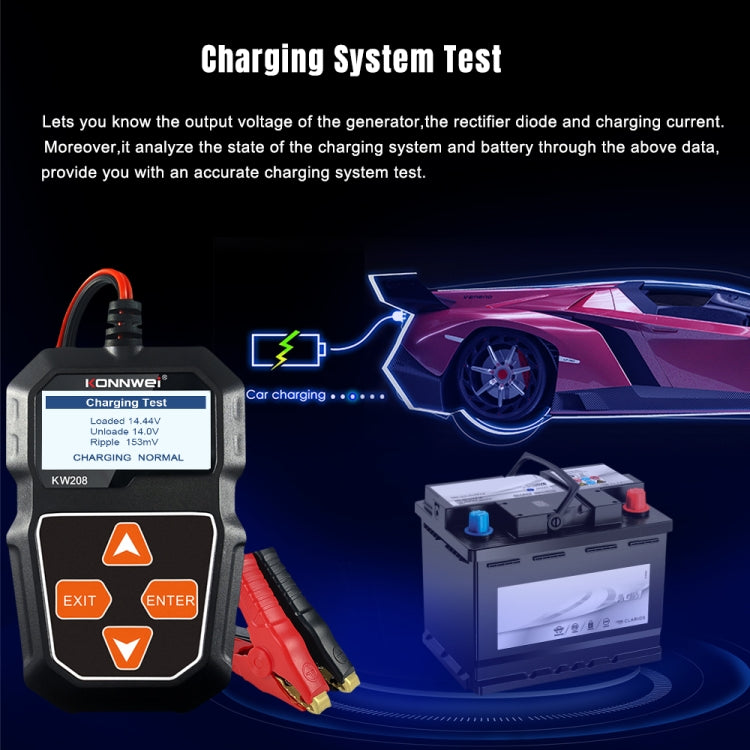 KONNWEI KW208 Car TFT Color Screen Battery Tester Support 8 Languages ÎҵÄÉ̵ê