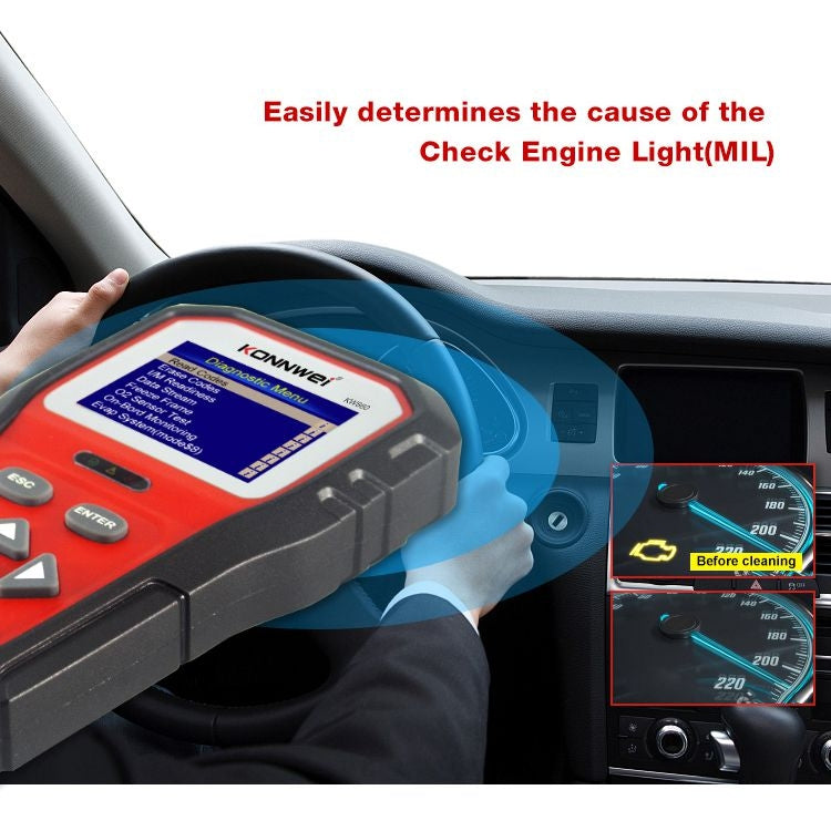 KONNWEI KW860 Car 2.8 inch TFT Color Screen Battery Tester Support 8 Languages / I Key Analysis Function