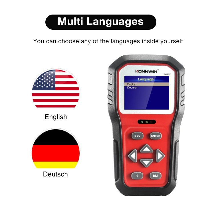 KONNWEI KW860 Car 2.8 inch TFT Color Screen Battery Tester Support 8 Languages / I Key Analysis Function ÎҵÄÉ̵ê