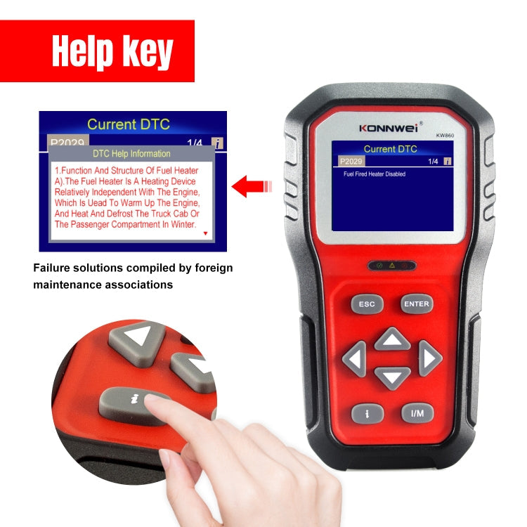 KONNWEI KW860 Car 2.8 inch TFT Color Screen Battery Tester Support 8 Languages / I Key Analysis Function ÎҵÄÉ̵ê