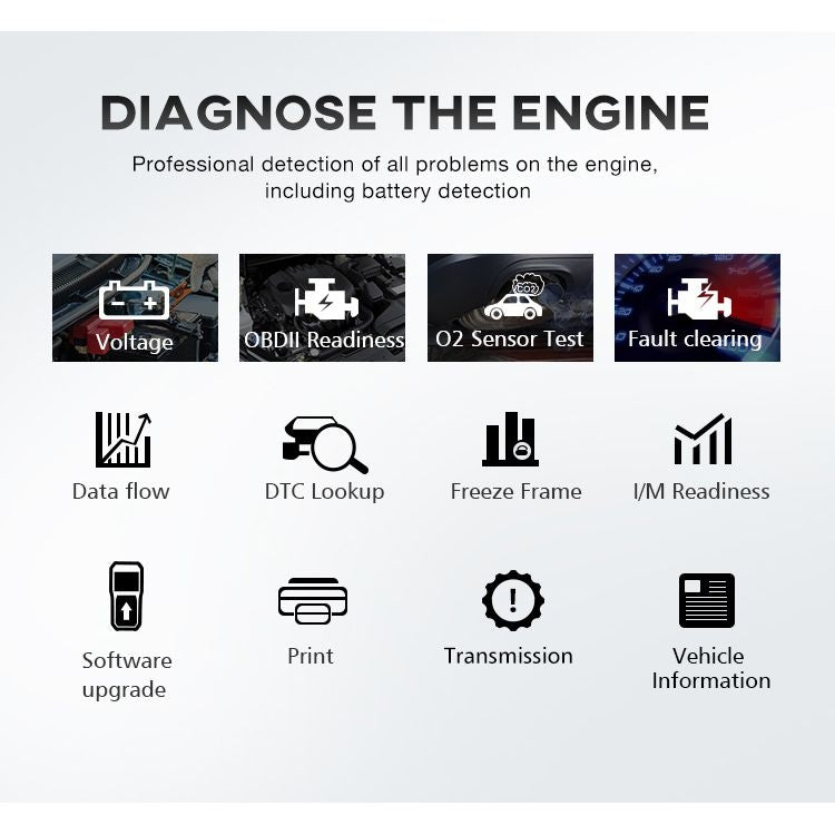 KONNWEI KW860 Car 2.8 inch TFT Color Screen Battery Tester Support 8 Languages / I Key Analysis Function