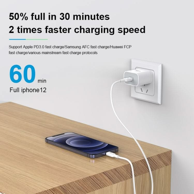 TOTUDESIGN Glory Series 20W Type-C / USB-C Fast Charging Travel Charger Power Adapter,