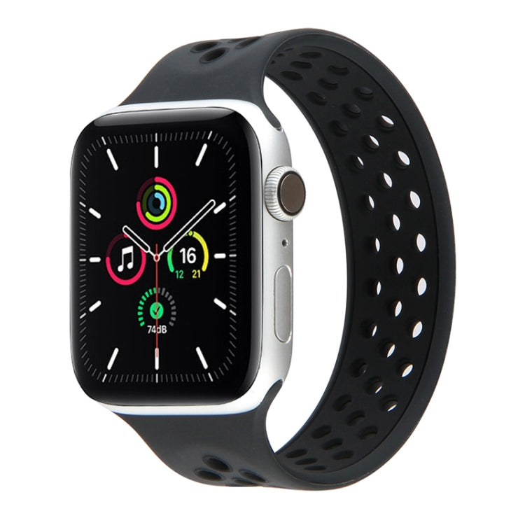 Elastic Silicone Watchband For Apple Watch Series 6 & SE & 5 & 4 40mm / 3 & 2 & 1 38mm, Length: 160mm