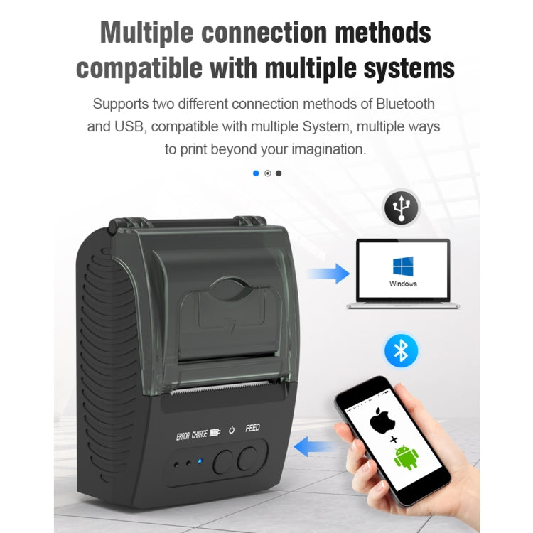 5811DD 58mm Bluetooth 4.0 Portable Thermal Bluetooth Receipt Printer, Reluova