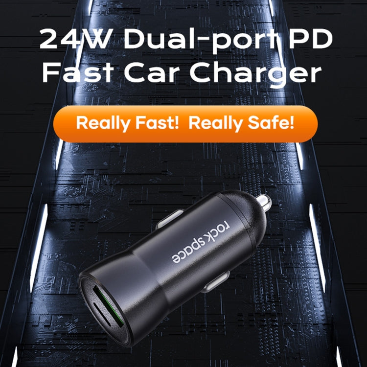 ROCK Space H12 PD 20W Type-C / USB-C + USB Fast Charging Car Charger