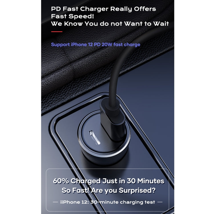 ROCK Space H12 PD 20W Type-C / USB-C + USB Fast Charging Car Charger