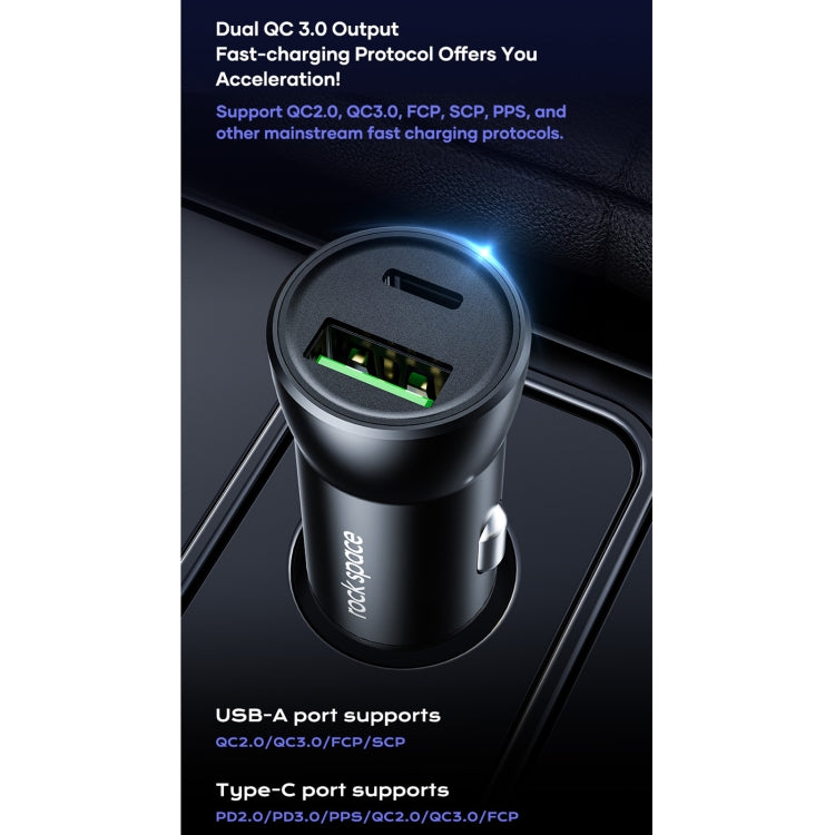 ROCK Space H12 PD 20W Type-C / USB-C + USB Fast Charging Car Charger