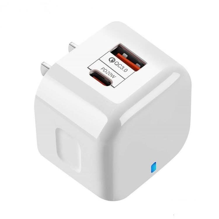 20W PD + QC 3.0 Dual Ports Travel Charger Power Adapter,