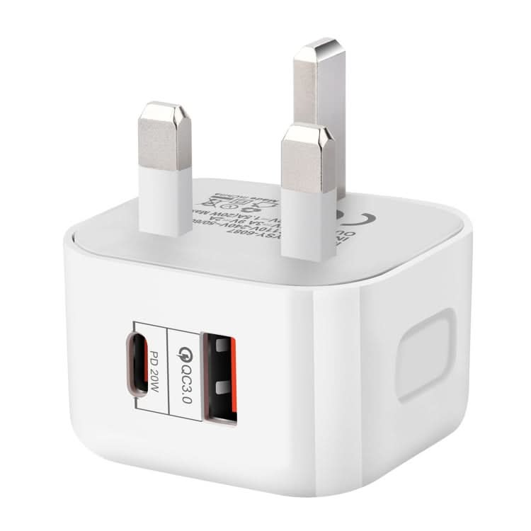 20W PD + QC 3.0 Dual Ports Travel Charger Power Adapter,