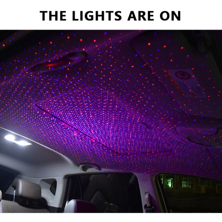 Car Two-color USB Star Dome Light Atmosphere Laser Projection Decorative Light, Constantly Bright Version ÎҵÄÉ̵ê