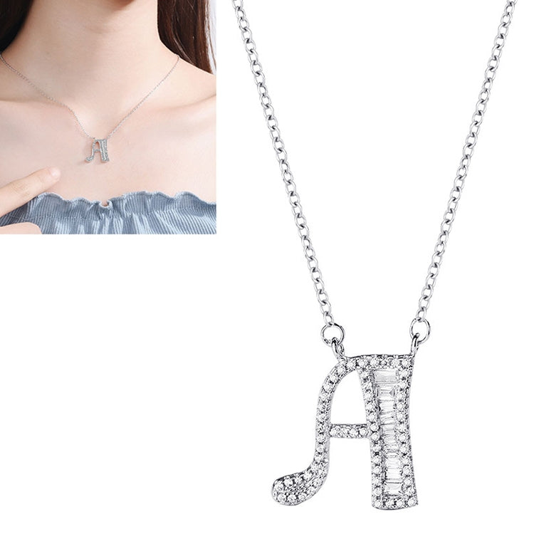 Women Fashion S925 Sterling Silver English Alphabet Pendant Necklace My Store