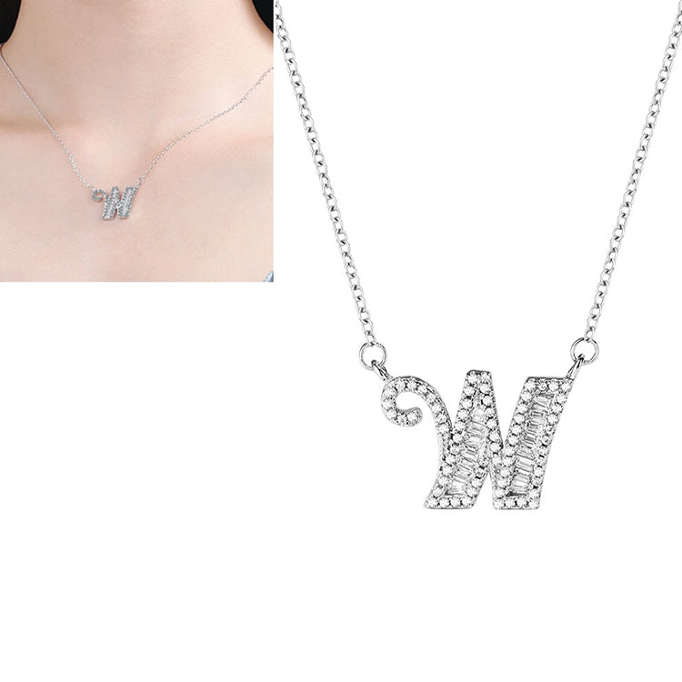 Women Fashion S925 Sterling Silver English Alphabet Pendant Necklace My Store