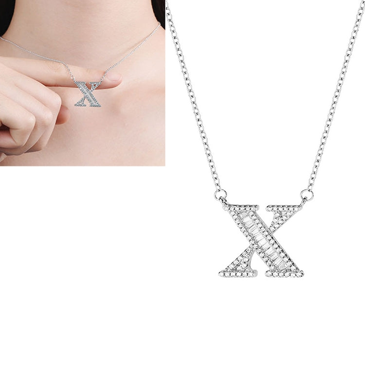 Women Fashion S925 Sterling Silver English Alphabet Pendant Necklace My Store