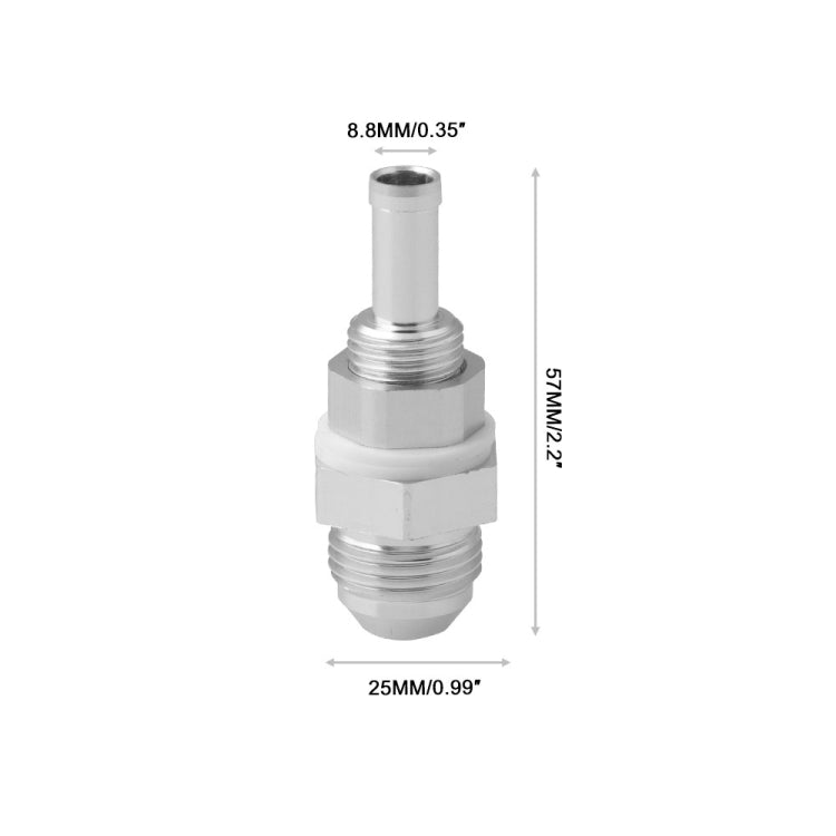 AN8 Straight to 3/8 inch Hose Barb Double Fuel Pump Tank Fitting Bulkhead Adapter Fitting