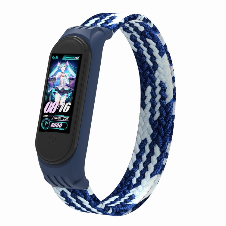 For Xiaomi Mi Band 5 / 4 / 3 / Huami Single Lap Braided Yarn + TPU Wrist Strap Watchbands