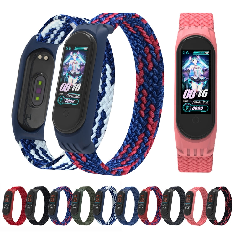 For Xiaomi Mi Band 5 / 4 / 3 / Huami Single Lap Braided Yarn + TPU Wrist Strap Watchbands