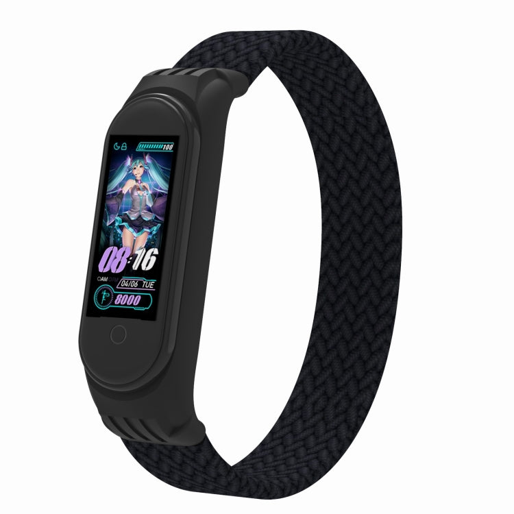 For Xiaomi Mi Band 5 / 4 / 3 / Huami Single Lap Braided Yarn + TPU Wrist Strap Watchbands