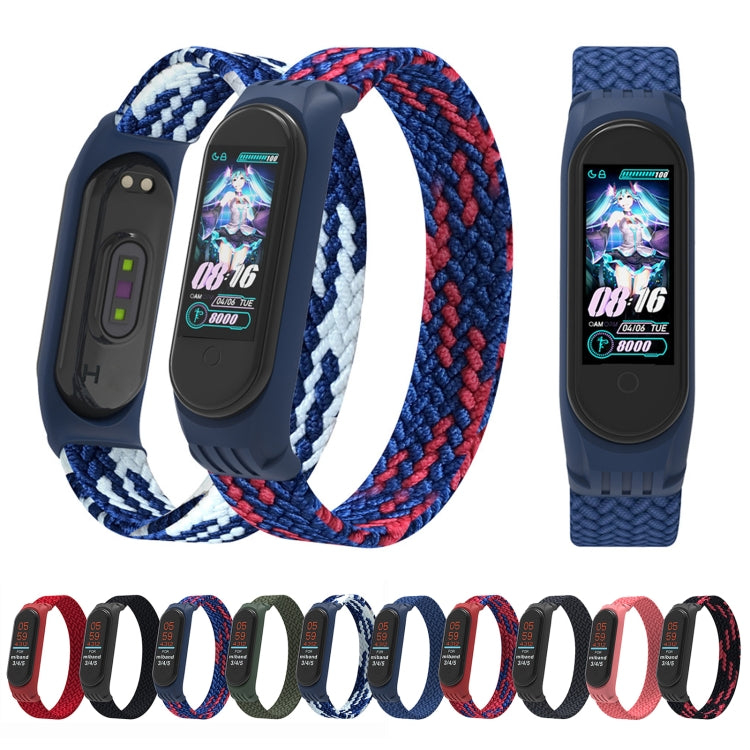 For Xiaomi Mi Band 5 / 4 / 3 / Huami Single Lap Braided Yarn + TPU Wrist Strap Watchbands