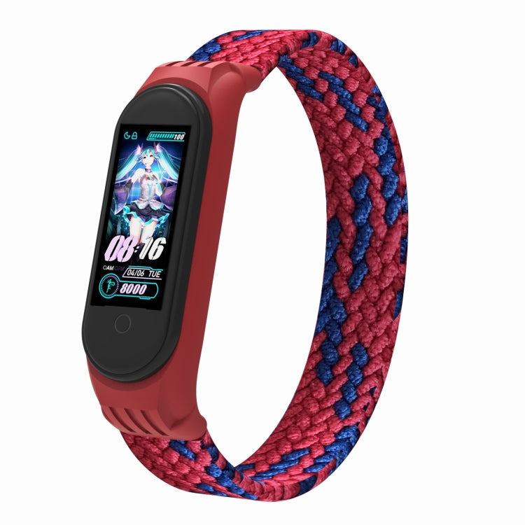 For Xiaomi Mi Band 5 / 4 / 3 / Huami Single Lap Braided Yarn + TPU Wrist Strap Watchbands