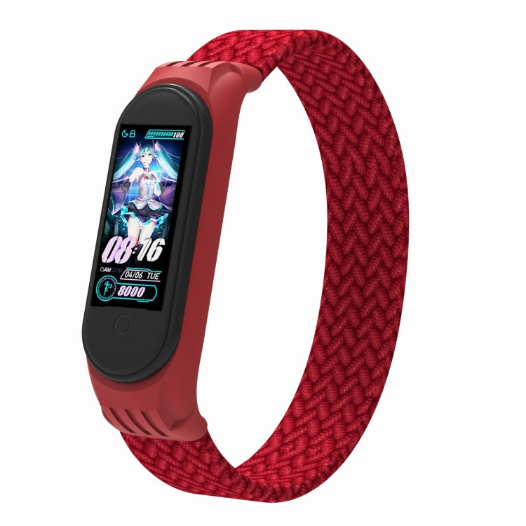 For Xiaomi Mi Band 5 / 4 / 3 / Huami Single Lap Braided Yarn + TPU Wrist Strap Watchbands