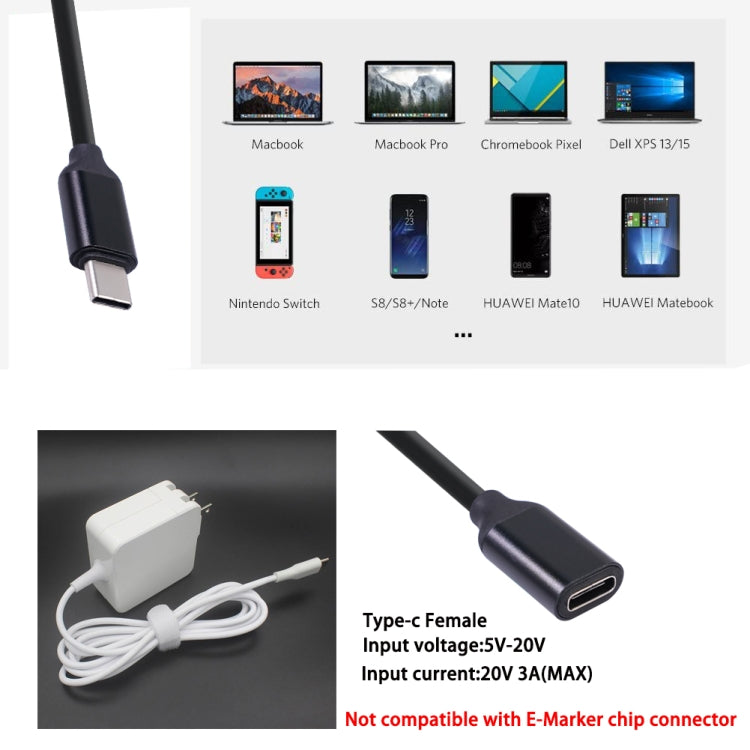 Type-C / USB-C Male to Female PD Power Extended Cable My Store