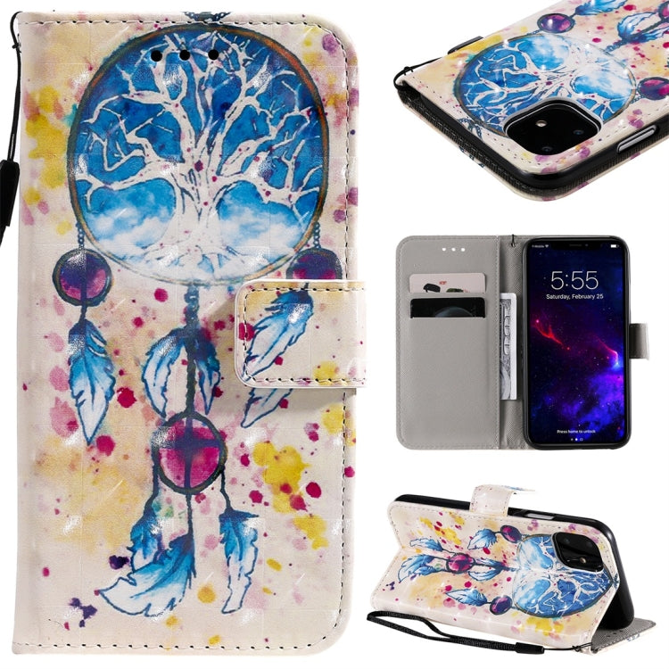 3D Painted Pattern Horizontal Flip Leather Case, with Wallet & Holder & Card Slots & Lanyard-Reluova