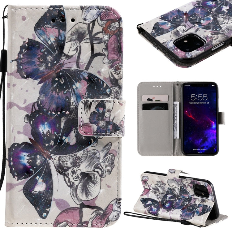 3D Painted Pattern Horizontal Flip Leather Case, with Wallet & Holder & Card Slots & Lanyard-Reluova