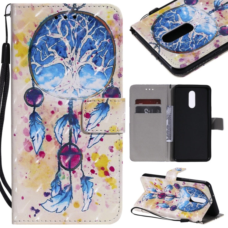 3D Painted Pattern Horizontal Flip Leather Case, with Wallet & Holder & Card Slots & Lanyard-Reluova