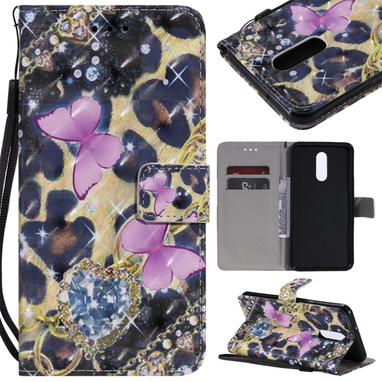 3D Painted Pattern Horizontal Flip Leather Case, with Wallet & Holder & Card Slots & Lanyard-Reluova