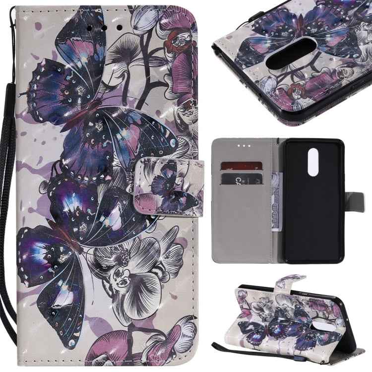 3D Painted Pattern Horizontal Flip Leather Case, with Wallet & Holder & Card Slots & Lanyard-Reluova