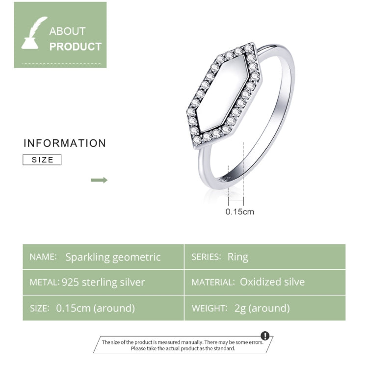 S925 Sterling Silver Shining Geometry Women Ring My Store