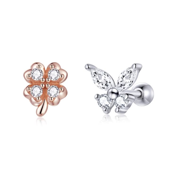 S925 Sterling Silver Clover Butterfly Women Earrings Reluova