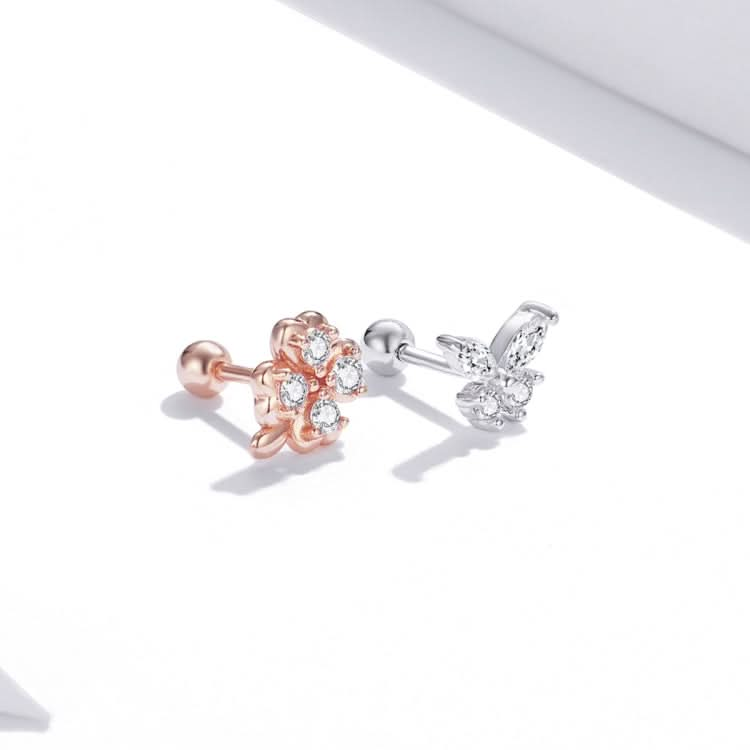 S925 Sterling Silver Clover Butterfly Women Earrings Reluova