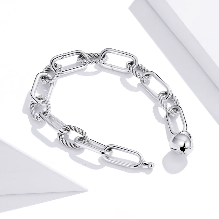 S925 Sterling Silver Paperclip Love Women Bracelet Jewelry My Store