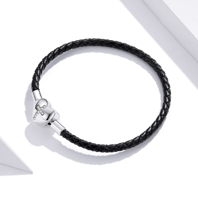 S925 Sterling Silver Cross Braided Rope Women Bracelet Jewelry My Store