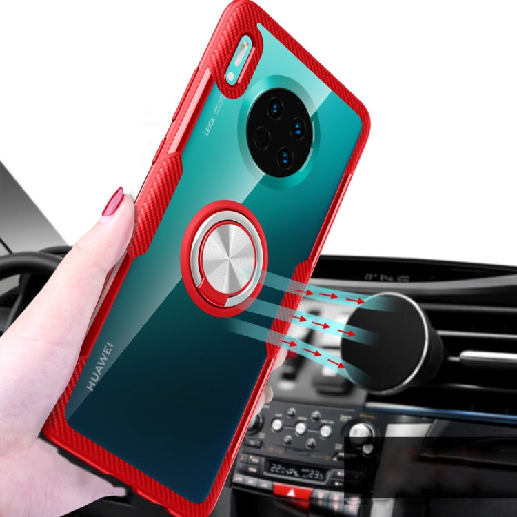 Shockproof TPU + Acrylic Protective Case with Metal Ring Holder