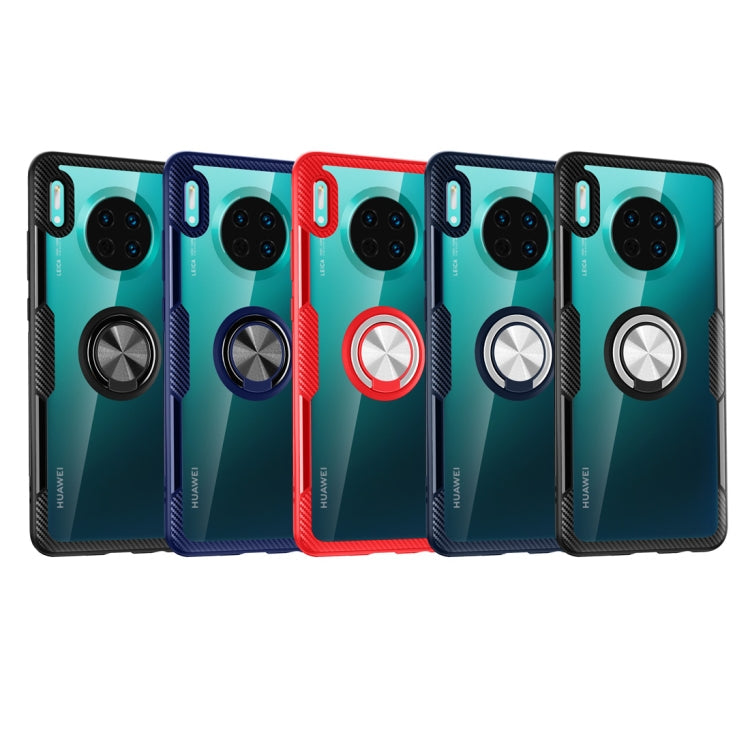 Shockproof TPU + Acrylic Protective Case with Metal Ring Holder