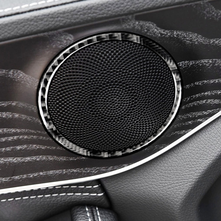 Car Carbon Fiber Door Horn Ring Decorative Sticker for Mercedes-Benz C Class W205 C180 C200 C300 GLC, Left and Right Drive Universal ÎҵÄÉ̵ê