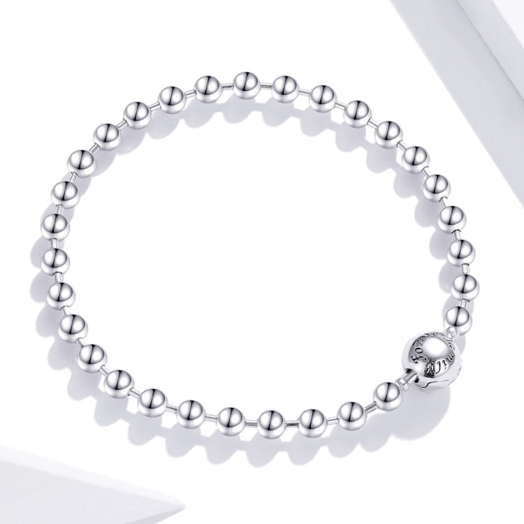 S925 Sterling Silver Punk Round Beads Women Bracelet Jewelry My Store