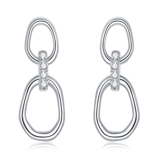 S925 Sterling Silver Simple Geometry Women Earrings Reluova