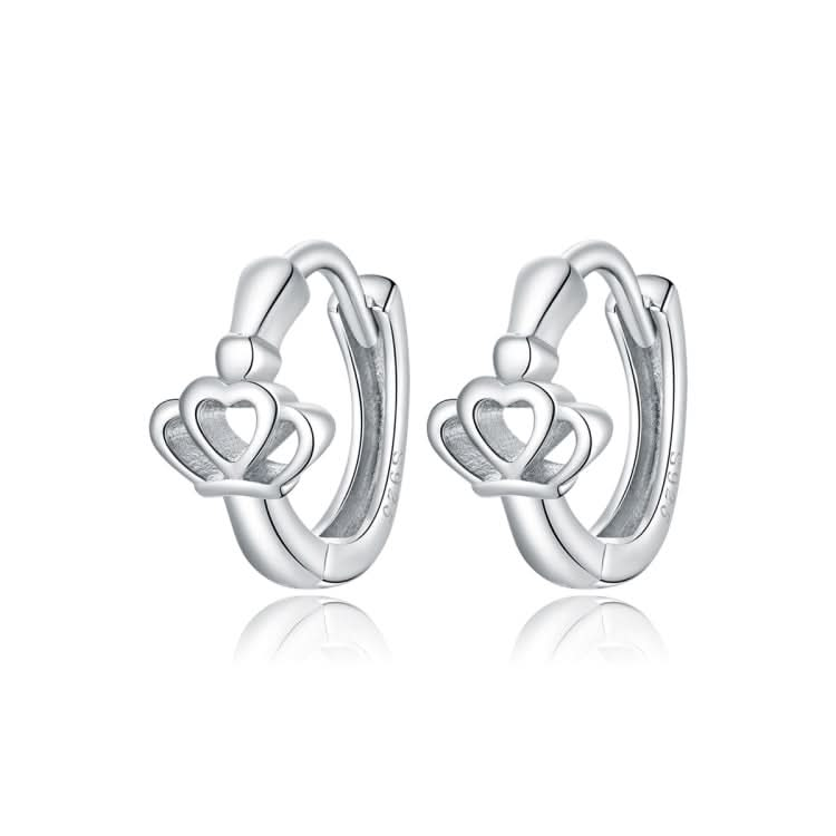 S925 Sterling Silver Silver Crown Ear Buckle Women Earrings Reluova