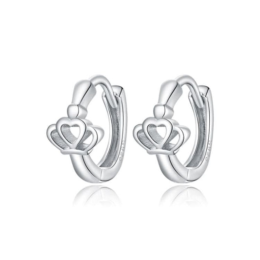 S925 Sterling Silver Silver Crown Ear Buckle Women Earrings Reluova