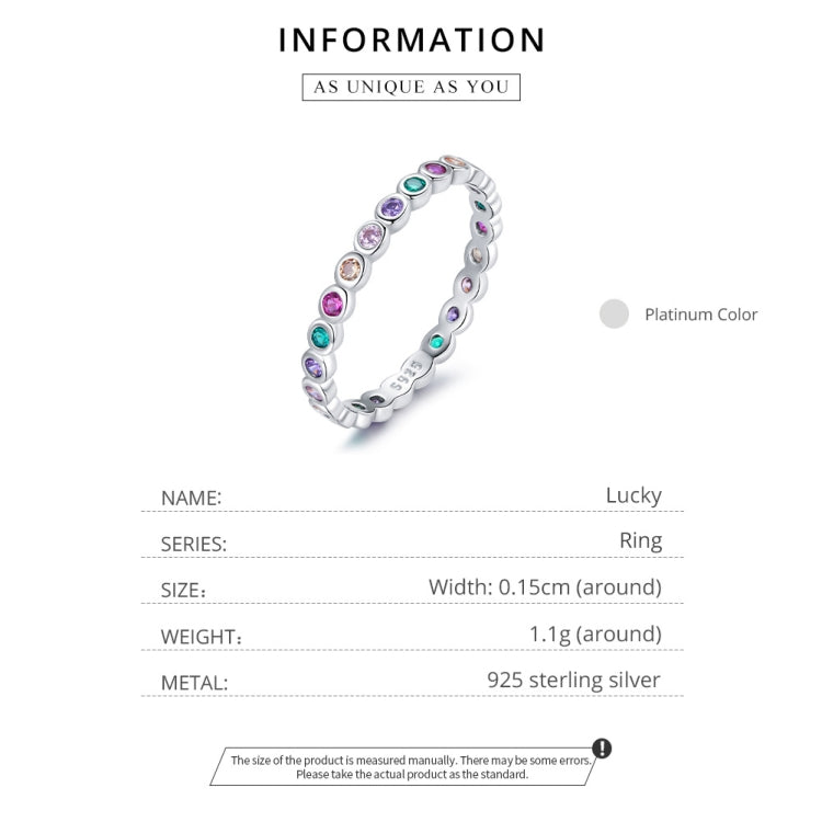 S925 Sterling Silver Simple Colorful Zircon Women Ring My Store