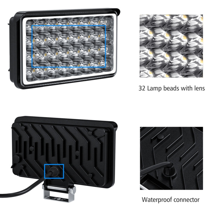 WUPP CS-1242A1 Car 4 inch Square 32LEDs Highlight Work Light Modified Front Bumper Lamp Spotlight ÎҵÄÉ̵ê