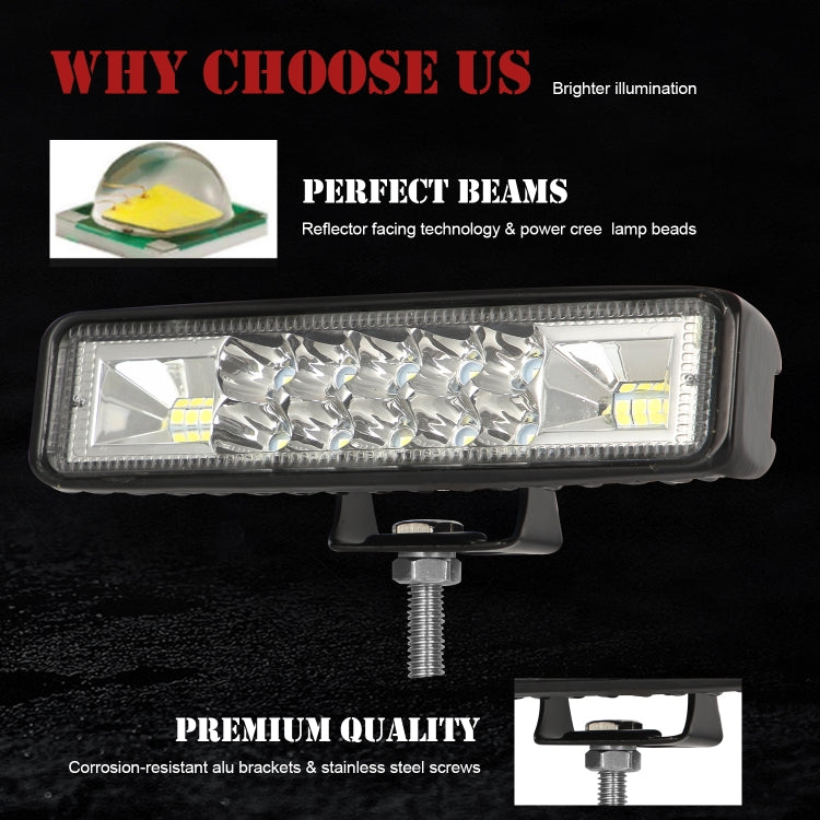 2 PCS Car 6 inch Dual-row Mixed Light Strip Lamp Floodlight & Spotlight Work Light-Reluova