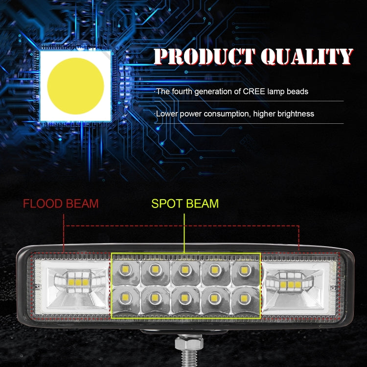 2 PCS Car 6 inch Dual-row Mixed Light Strip Lamp Floodlight & Spotlight Work Light-Reluova