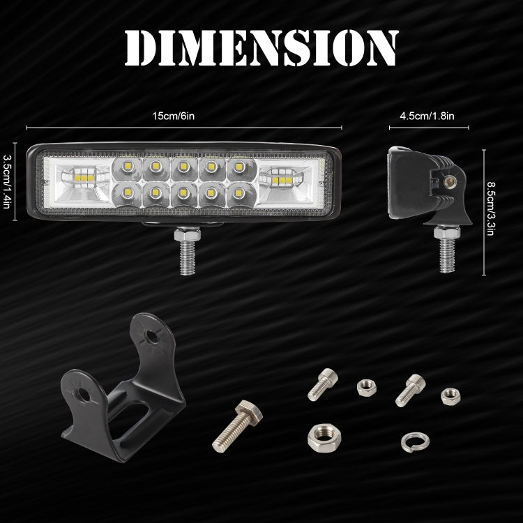 2 PCS Car 6 inch Dual-row Mixed Light Strip Lamp Floodlight & Spotlight Work Light-Reluova